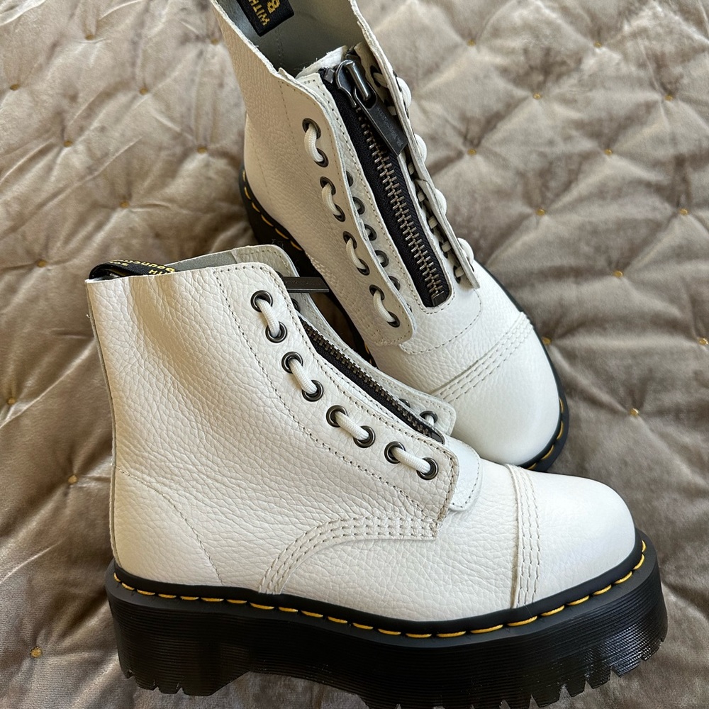 SINCLAIR MILLED LEATHER PLATFORM BOOTS